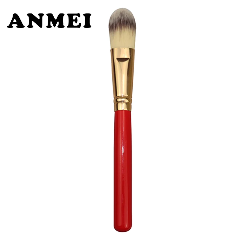 Pro 1pcs Makeup Brushes Powder Concealer Blush Liquid Foundation Face Make Up Cosmetics Soft Nylon Hair Red Wooden Brush | Красота и