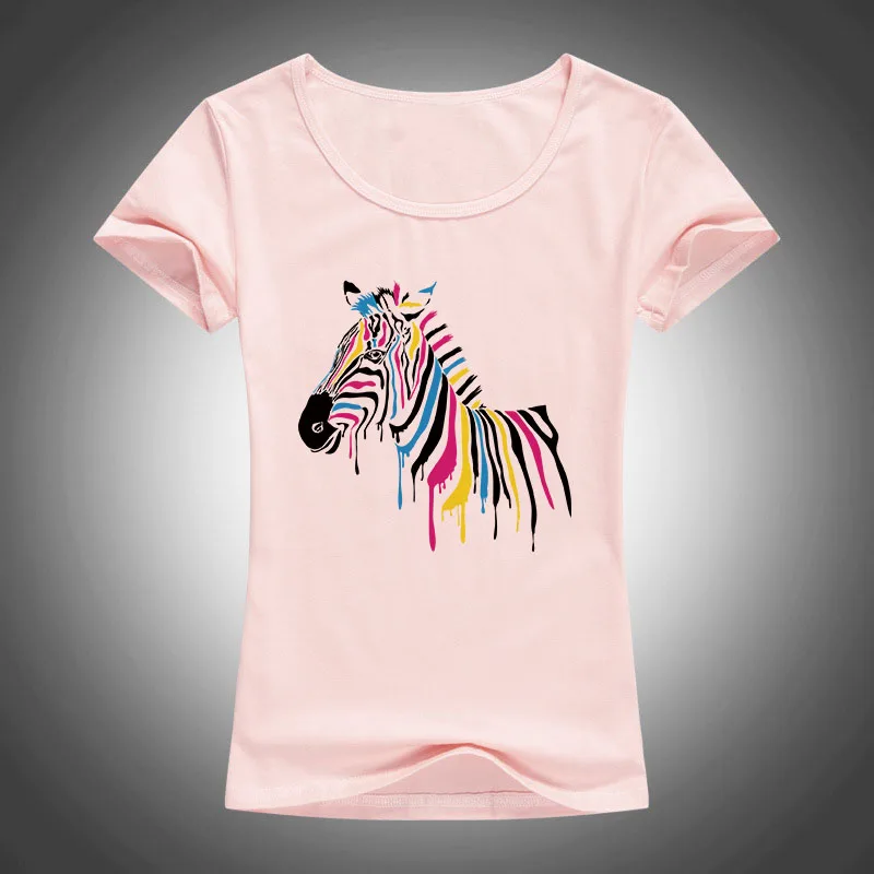 2017 акварельные радужные футболки с принтом зебры женские милые стильные Лидер