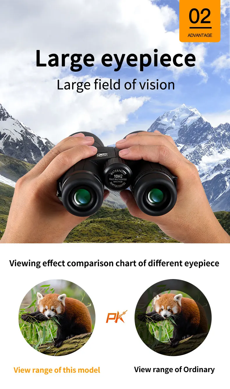 Eyeskey HD 10x42 Охотник бинокль водонепроницаемый и противотуманный широкоугольный Спорт на открытом воздухе телескоп с окуляром для охоты дикой природы