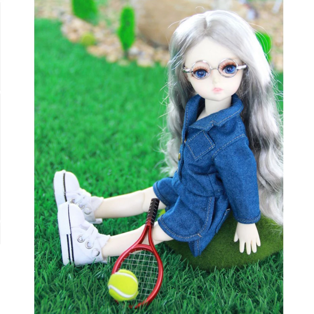 Одежда для куклы с длинными рукавами джинсовый комбинезон для 1/6 BJD Одежда для куклы Accs темно-синий