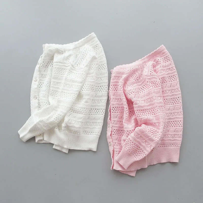 Ажурный хлопковый Кардиган для девочек Солнцезащитная куртка весны и лета