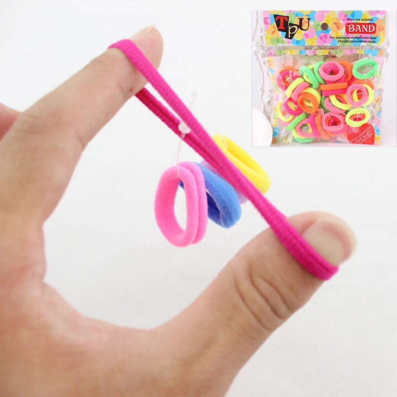 40 штук/упаковка Детские держатели для волос Симпатичные резиновые резинки