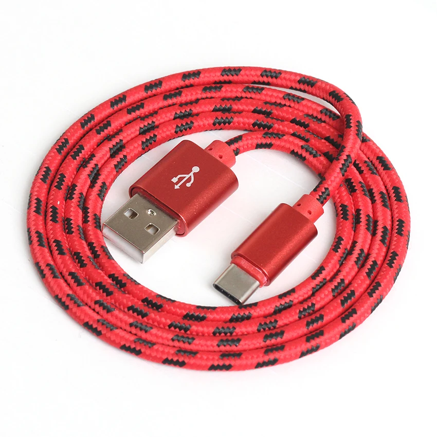 1 м 2 3 Плетеный Micro type C 8pin USB c кабель для зарядного устройства тканевый