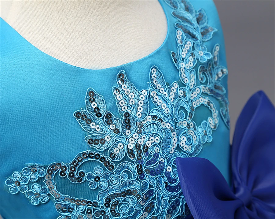 Top quality princess dress for little girl age 4 5 6 7 8 long dresses Ceremonies wedding gown flower vestido XD20-D | Детская одежда и