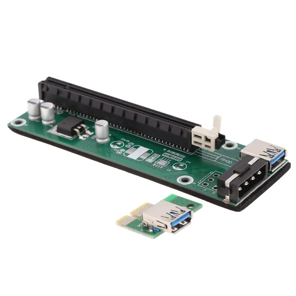 PCI E Express 1x к 16x расширитель платы переходника карта USB 3 0 адаптер с SATA кабель
