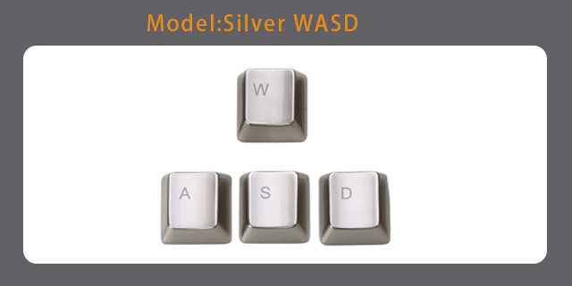 Silver-WASD Крышка ключа из цинкового сплава для механической клавиатуры MX Axis Серебристые/золотистые металлические клавиши на клавиатуру Keypress WASD QWERASDF ARROW 37key - Цвет: Silver-WASD