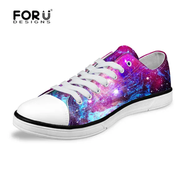 HB0246AP FORUDESIGNS/Модная женская повседневная обувь с принтом Галактики, Вулканизированная парусиновая обувь с высоким берцем женская обувь на плоской подошве со шнуровкой для девочек, tenis feminino - Цвет: HB0246AP