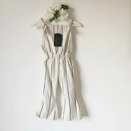 Детский летний комбинезон в полоску без рукавов с открытой спиной|Ромперы| |