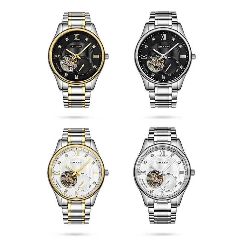 AILANG Tourbillon Мужские часы люксовый бренд Мужские часы автоматические часы алмаз Relogio синий сапфир механические часы