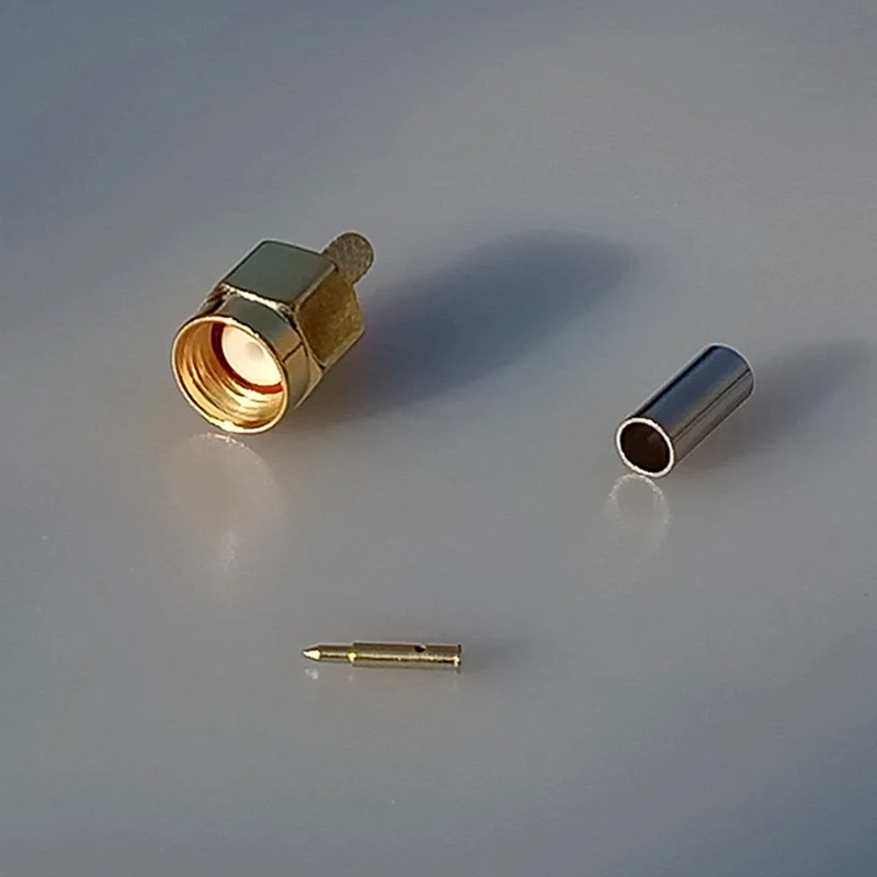 3 шт. SMA штекер RF coax разъем обжимной для кабеля RG316 RG174 LMR100 прямой позолоченный