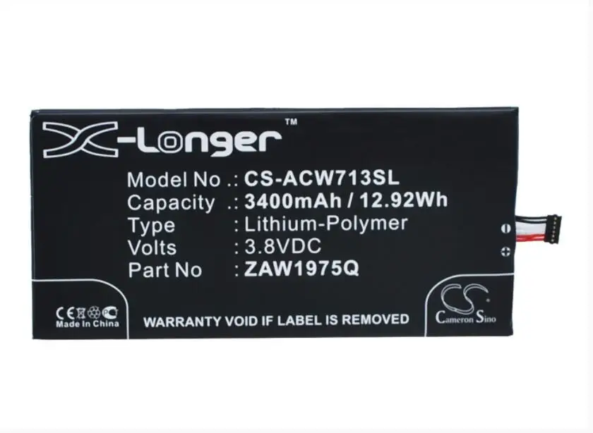Аккумулятор Cameron Sino 3400mAh для ACER A1-713 Iconia Tab 7 Aprilia ZAW1975Q 1/ICP3/61/127 | Электроника