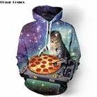 PLstar Космос DJ Cat толстовка мужская с 3D принтом пиццы Космос галактика худи Свитшот пуловер Спортивная одежда мужской костюм