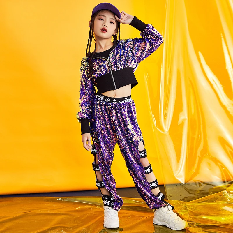 Новинка модные танцевальные костюмы для девочек в стиле джаз хип хоп детская