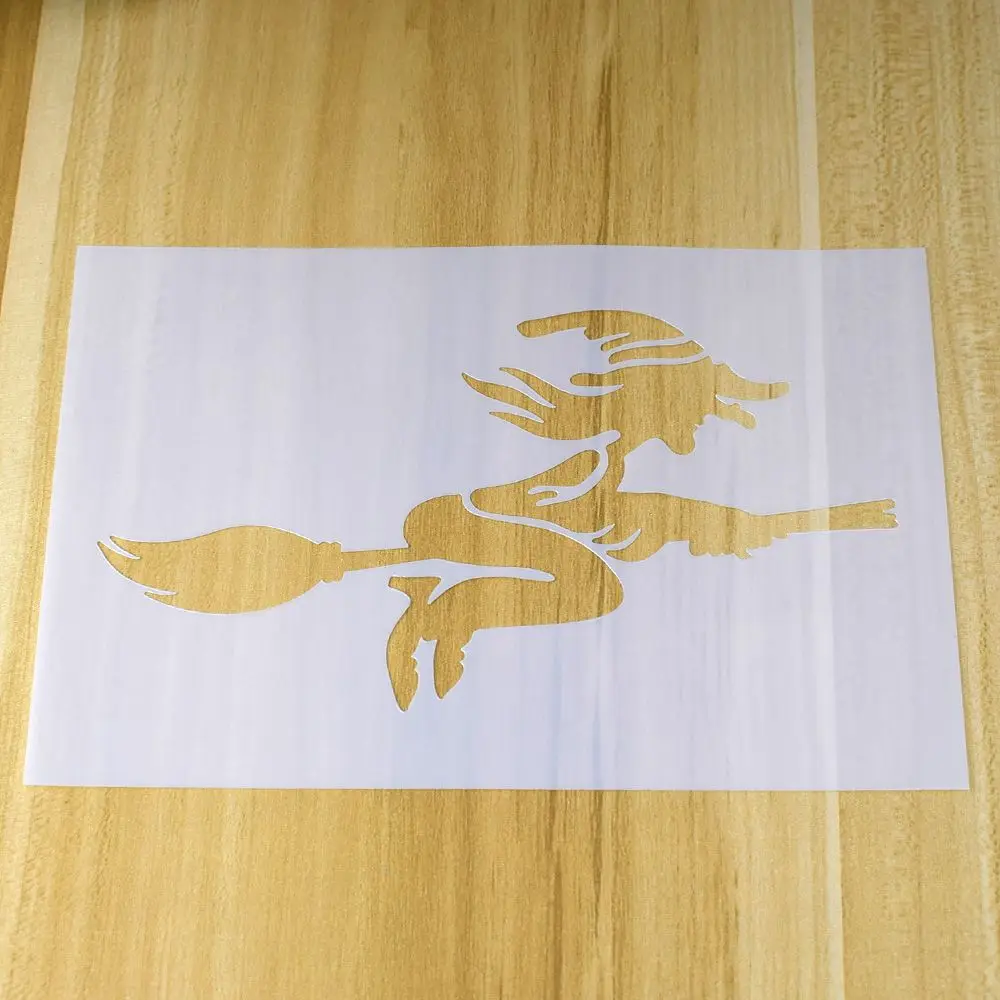 1 шт. многоразовый трафарет в форме ведьмы на Хэллоуин Аэрограф рисование