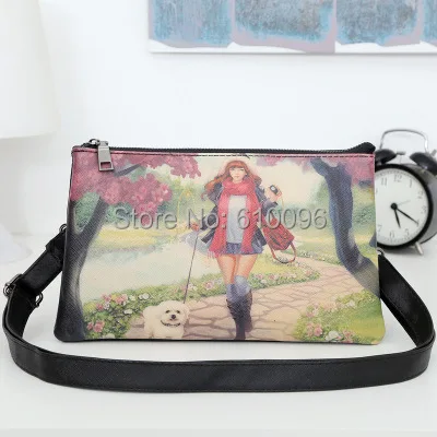 2014 new fashion retro packet envelope printing graffiti tiger head tide handbag clutch bag | Багаж и сумки