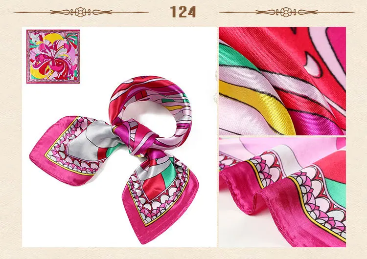 Шарфы из шелка для женщин 60 см разноцветные бандана повседневного ношения