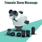 7X-45X многофокусный Тринокулярный стереомикроскоп с непрерывным увеличением WF10X20 окуляр Вспомогательный объектив для ремонта печатных плат