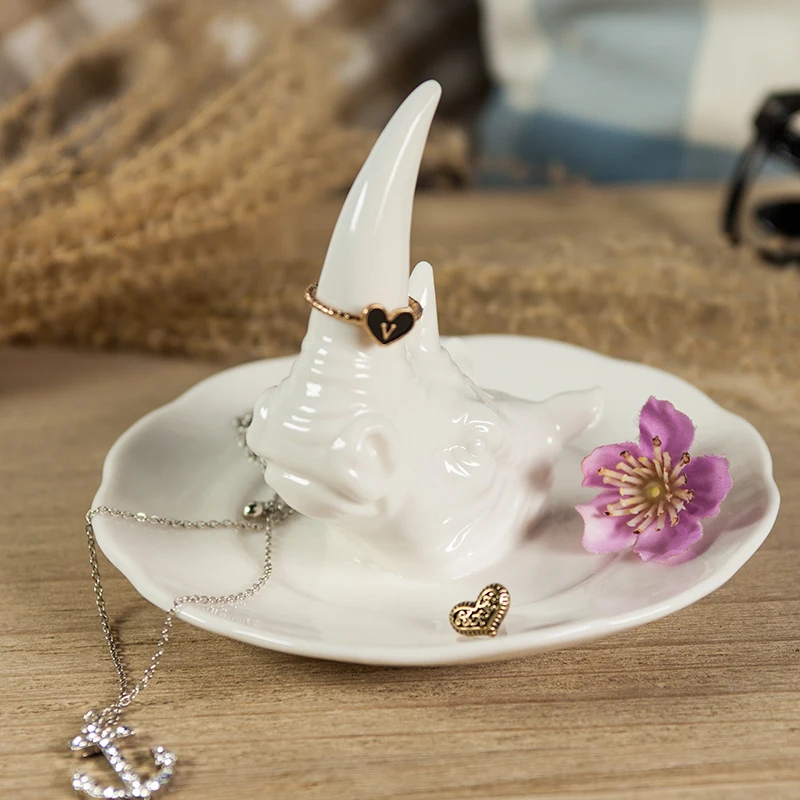 Керамический органайзер для носорога декоративная фарфоровая стойка украшение