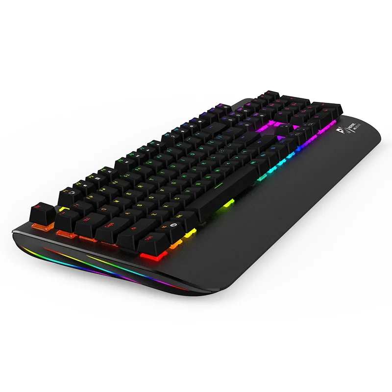 Royal Kludge Black Shodow металлическая панель RGB с подсветкой USB Проводная Механическая клавиатура, большая Подставка для рук черная, синяя, коричневая, красная ось