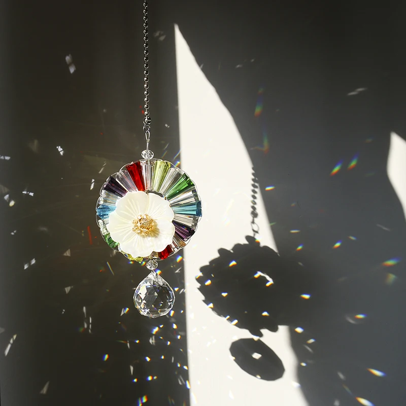 H &amp D хрустальная люстра в форме шара призмы Подвески часть 7 Чакра Suncatcher Радуга