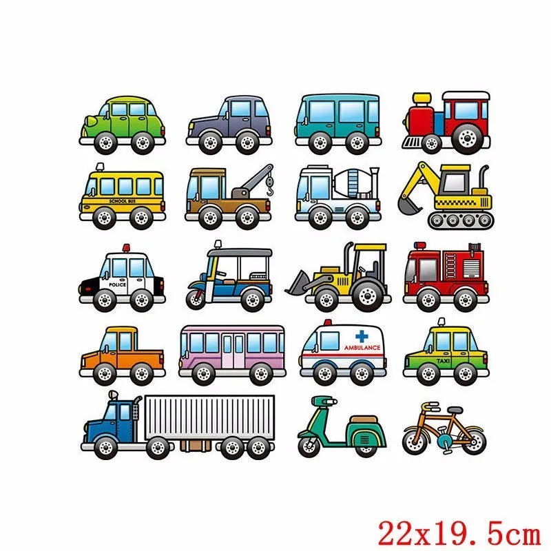 Черный Prajna мультфильм автомобиль карт термонаклейки передачи для одежды патч тепловой передачи для одежды стикер DIY аксессуар F - Цвет: Черный