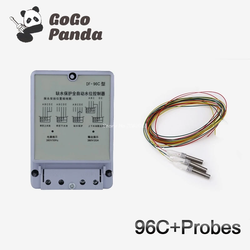 96C with Probe DF96D 96A 96C AC220V 10A Din рейка авто регулятор уровня воды насос уровня жидкости башня бассейн автоматический - Цвет: 96C with Probe