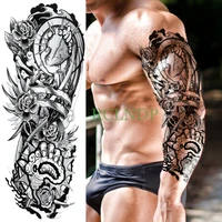 waterproof temporary tattoo sticker flower rose weird full arm fake tatto flash tatoo sleeve body art for men women lady