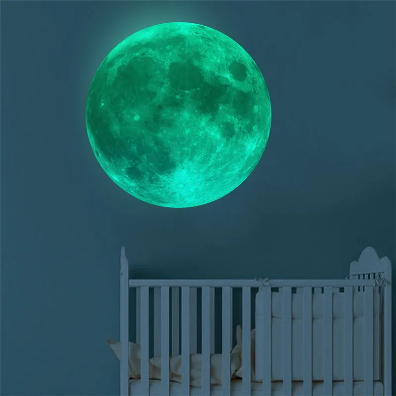 Luminous Moon Earth Cartoon DIY 3D Wall Stickers for Kids Room Bedroom Glow In The Dark Sticker Home Decor Living | Дом и сад