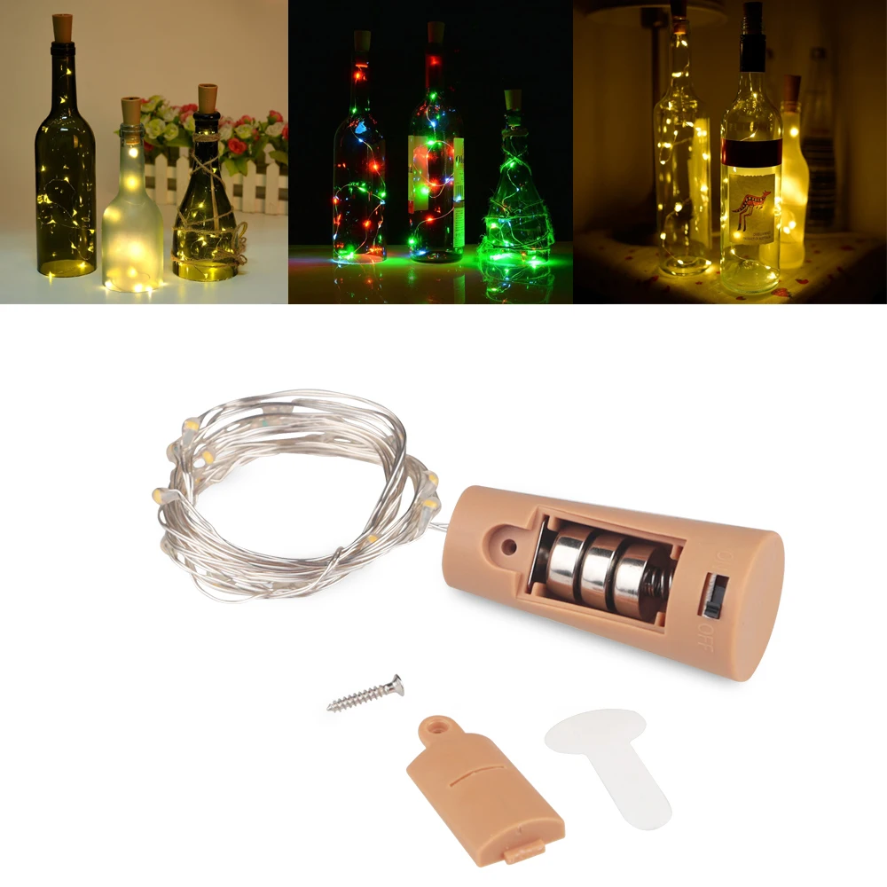 Медный DIY светодиодный светильник с пробкой для бутылки стеклянной рукоделия