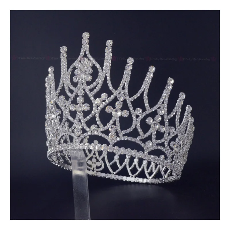 Полный большой короны для женские, свадебные диадемы мисс красота королева конкурсантов головные уборы Модные хрустальные украшения корона для волос 01681