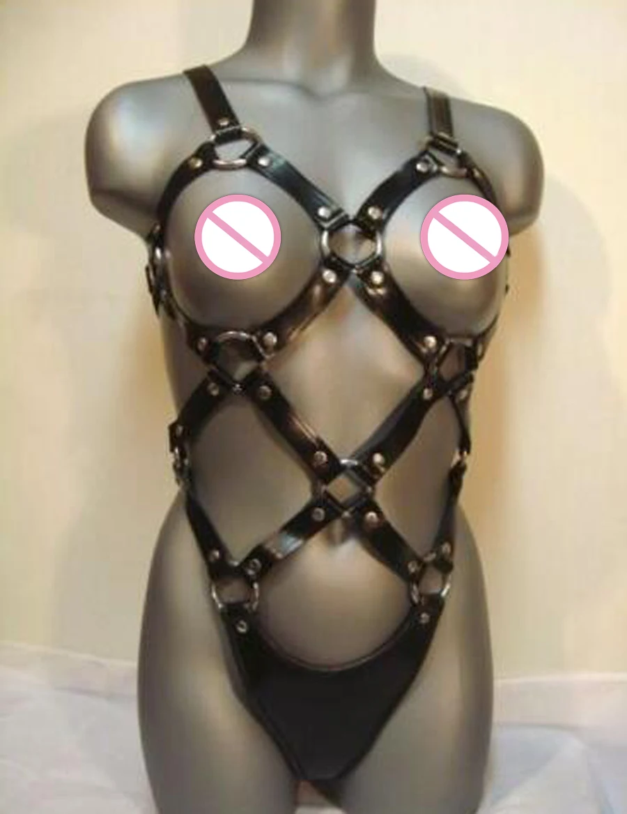 Leather Body Harness Sexy Women Costume Cupless Lingerie Cosplay Clubwear BDSM Sex Toys For Woman | Красота и здоровье