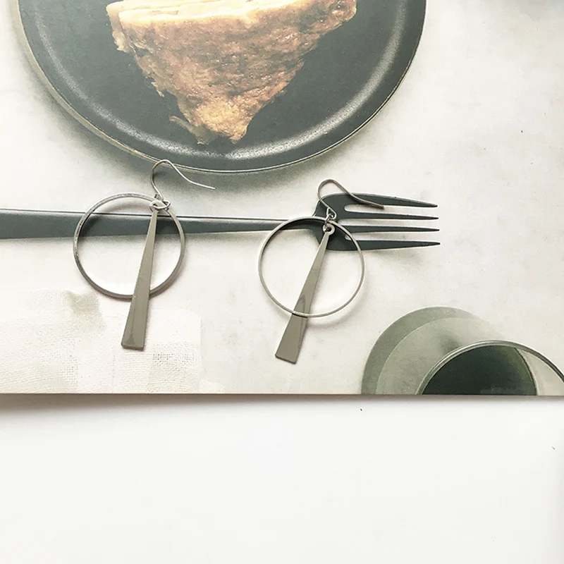 Корейская мода серьги ювелирные изделия темперамент простой ретро круг уха