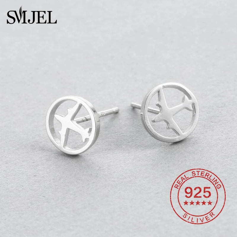 Женские и мужские серьги SMJEL гвоздики из стерлингового серебра 925 пробы в стиле K