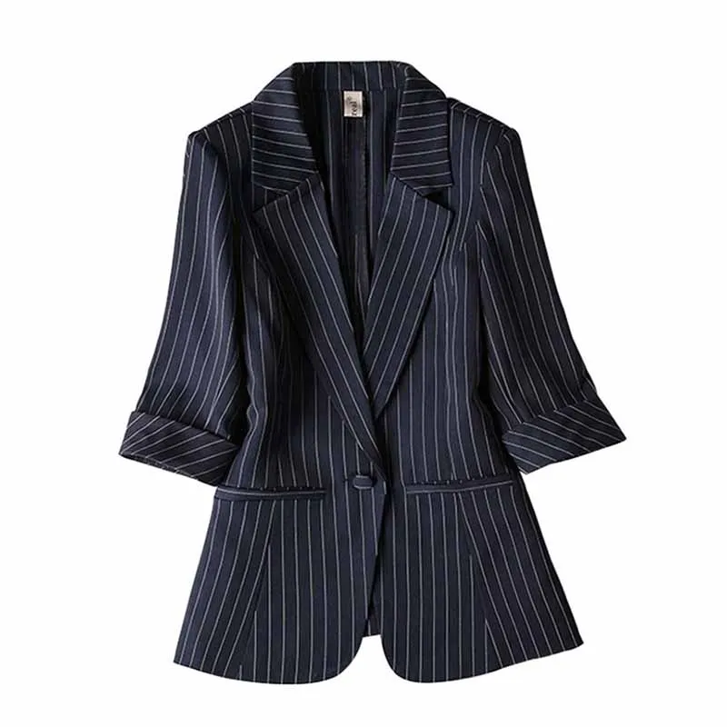 Женский летний костюм в полоску повседневный Тонкий Блейзер с рукавом три