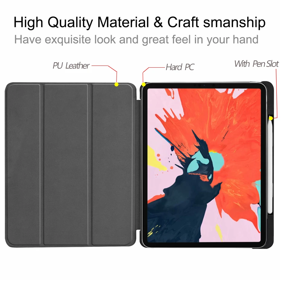 Магнитный чехол для Apple ipad pro 12 9 '񟭒 планшет трехслойный Стенд Pu кожаный умный