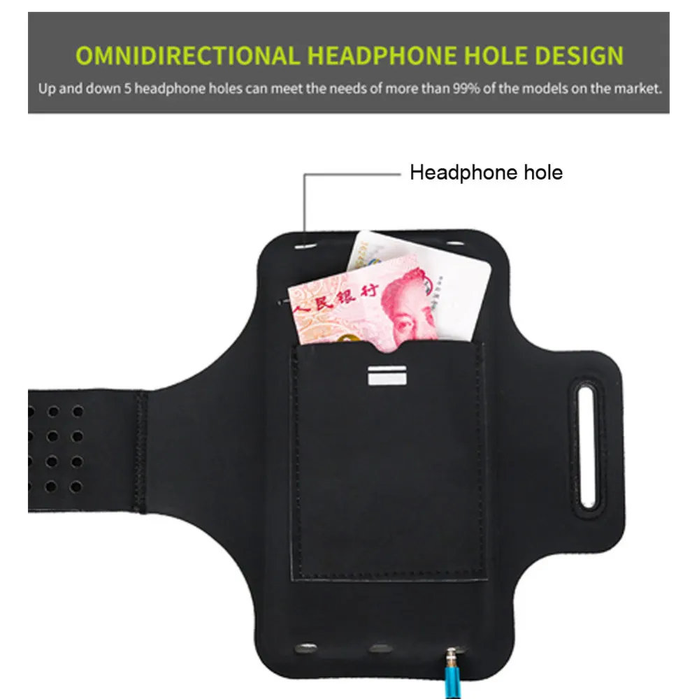 

Outdoor Running Arm Pouch Polyamide Breathable Adjustable Sports Fitness Small Bag Sweat-proof for 6 Inch Smartphone