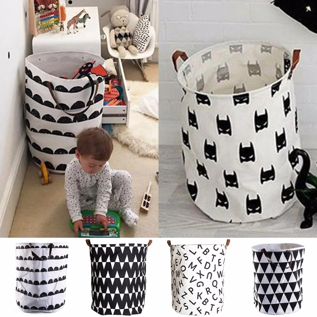 

Canvas Kids Baby Toys Printed Storage Bags Case Laundry Hanging Bag Holder New 5 Styles