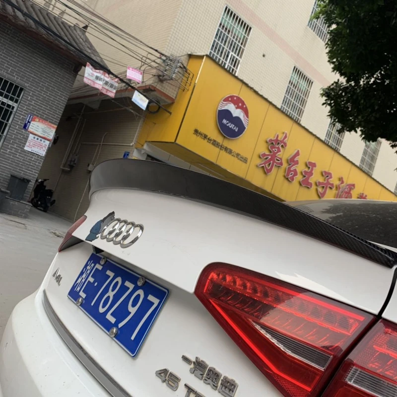 Для Audi S4 A4 B8 B8.5 4 Двери Седан 2009 2012 HK стиль высокое качество карбоновое волокно заднее крыло крыша задний ящик украшенный спойлер