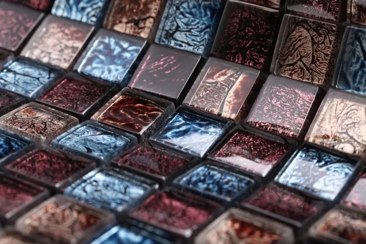 Мозаичная плитка в европейском стиле радужная Золотая Хрустальная зеркальная