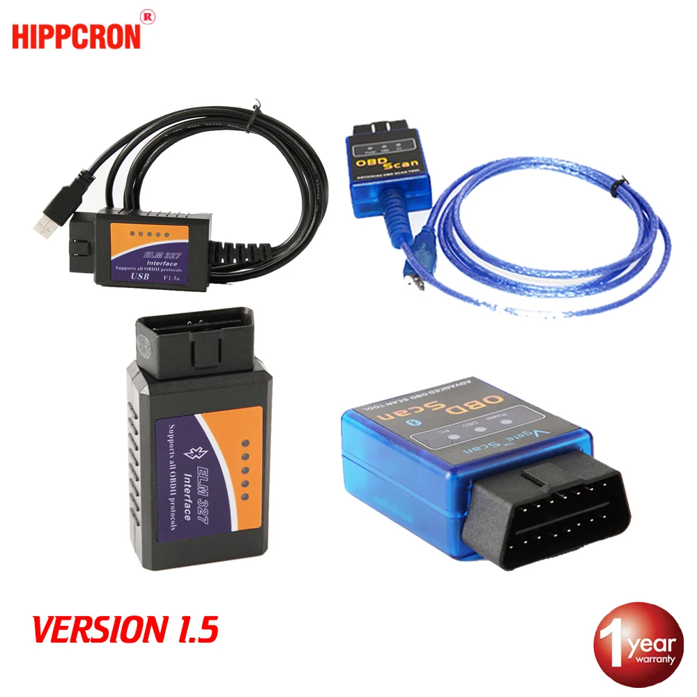 Viecar USB Bluetooth wifi ELM327 OBD2/OBDII ELM 327 V1.5/V2.1 для Android IOS автоматический диагностический