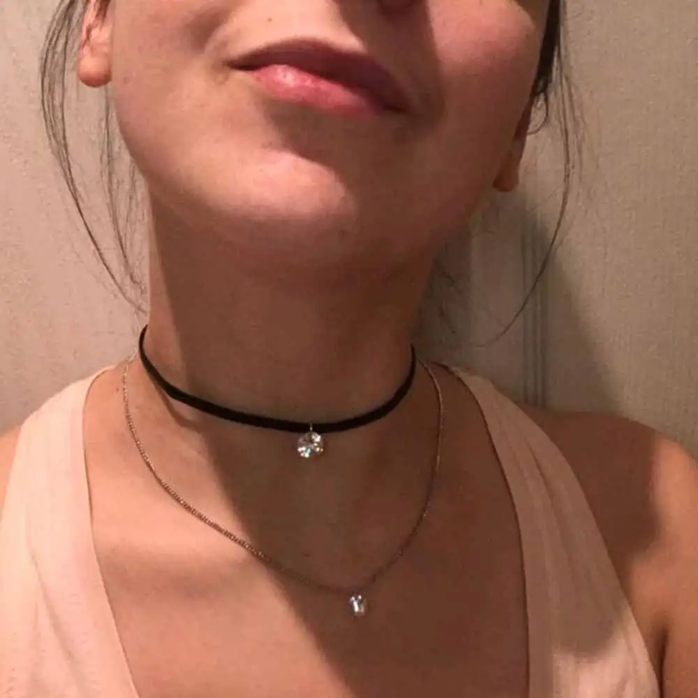 Новое поступление 2018 года модный кожаный чокер колье с кристаллами