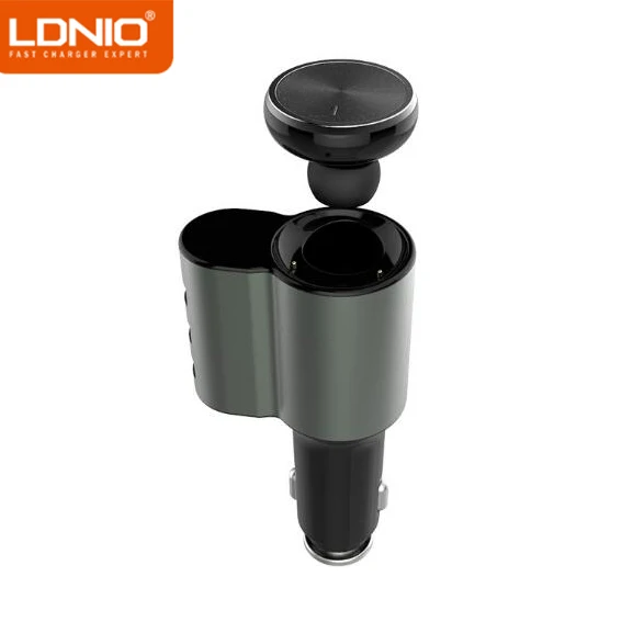 LDNIO CM21 Автомобильная Bluetooth стерео гарнитура наушники 3 порта USB Автомобильное зарядное устройство 5 В 4.2A зарядное устройство для мобильного телефона