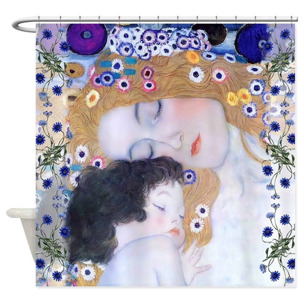 Занавеска для душа Gustav Klimt матери и ребенка декоративная занавеска 8 размеров