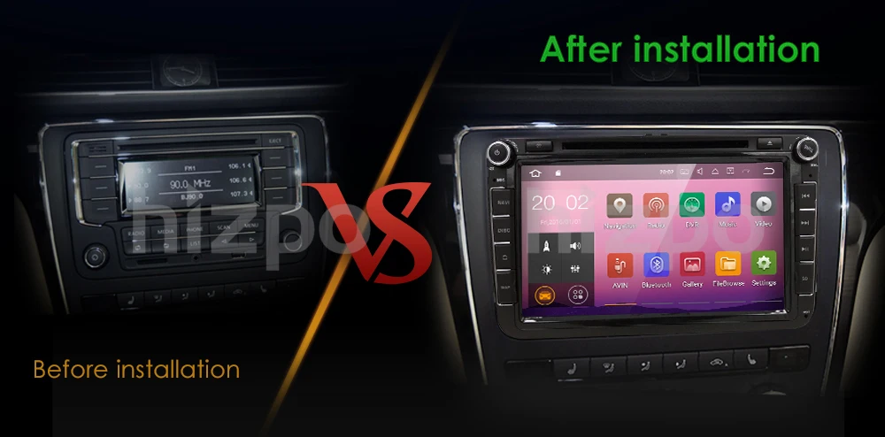 2 Din Android 8 0 автомобиль DVD стереосистема для skoda octavia superb 3 быстрое VW passat b6 b5 T5 Navi Гольф