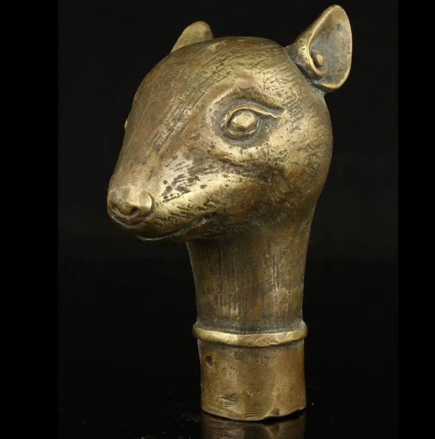 62810*&lt&lt+++Handwork 12 Bronze Animal Carvings Mouse Statue Cane Head Walking Stick | Дом и сад