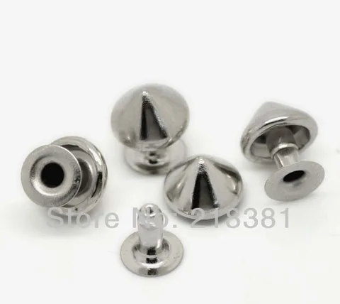 200 набор серебряного оттенка конусные шипы для заклепок 10 мм 8 мм для Diy Punk