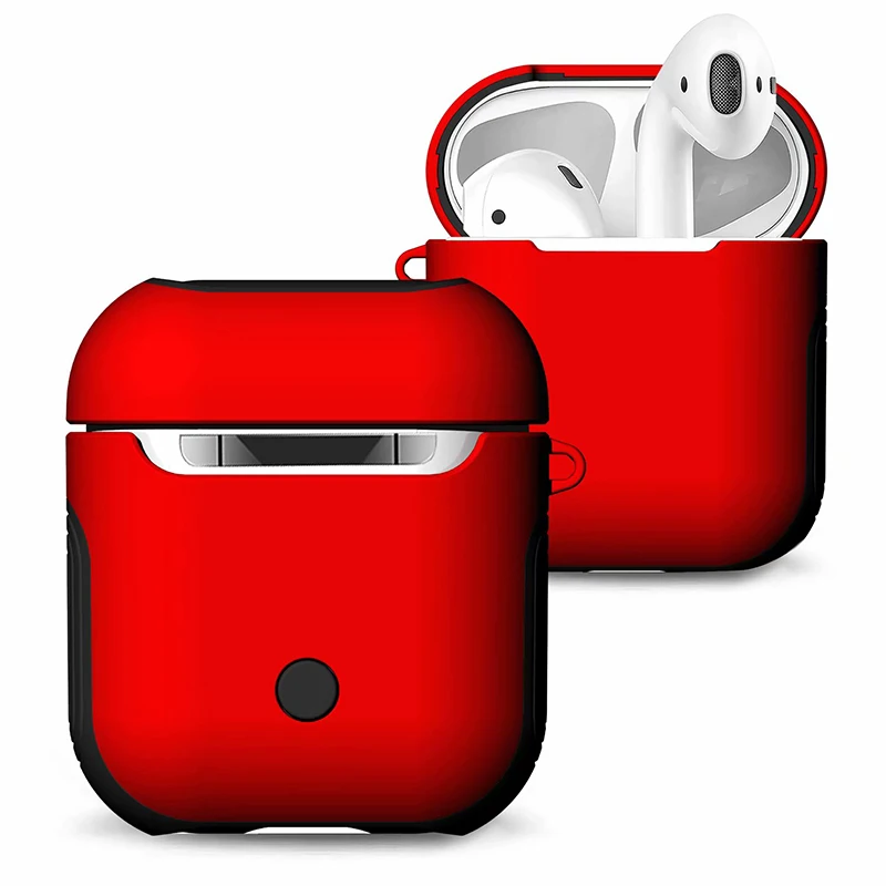 

Роскошный силиконовый чехол для Airpods, мягкий двухслойный армированный чехол из ТПУ и поликарбоната для Apple Airpods, силиконовый чехол, сумки