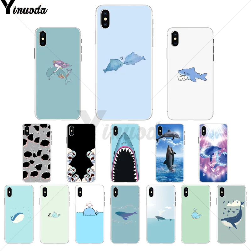 Yinuoda Акула морская рыба Дельфин узор ТПУ мягкий телефон сотовый Чехол для iPhone X XS
