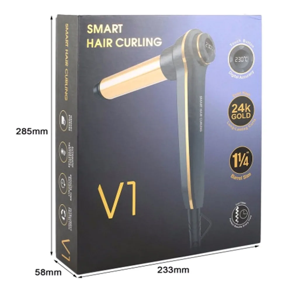 

Hair Curler Wand Professional Curling Gold Ceramic Roller LCD Digital Display Beauty Salon Styling Tools EU US AU UK Plug