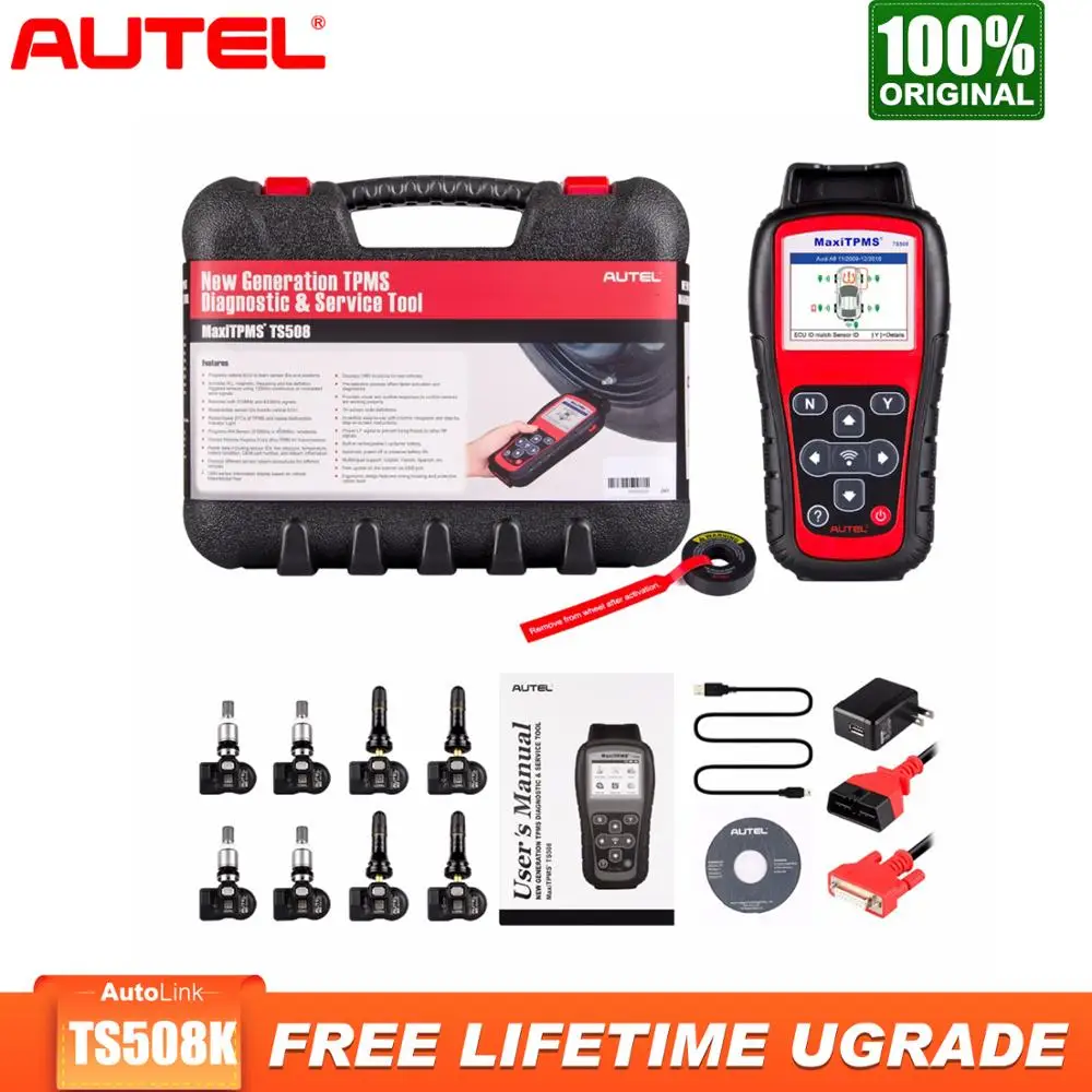 Autel MaxiTPMS TS508k TPMS автомобильный диагностический инструмент Система контроля давления шин Программа здоровья mx-датчики и проведения TPMS переучены